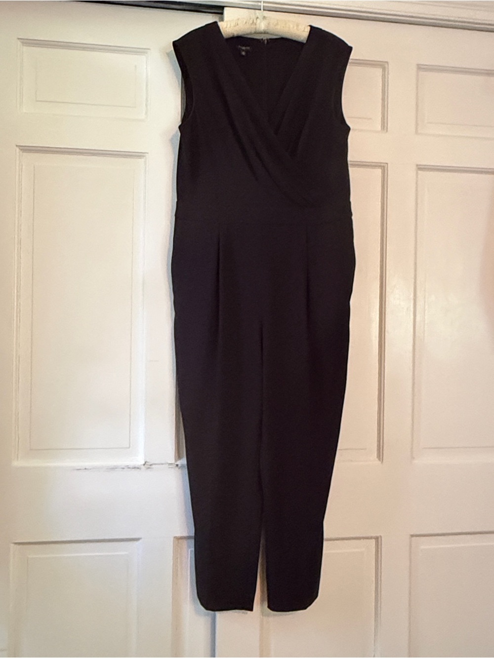 Talbots Sleeveless Black Jumpsuit with crossover Neckline